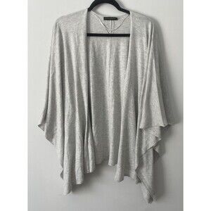 NWOT Banana Republic Womens One Size Grey Open Shawl Sweater Wrap Shark Bite Hem